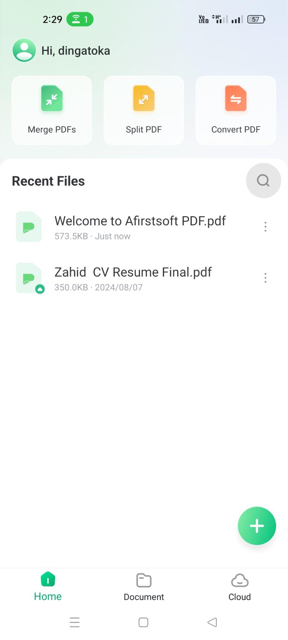 afirstsoft pdf user interface