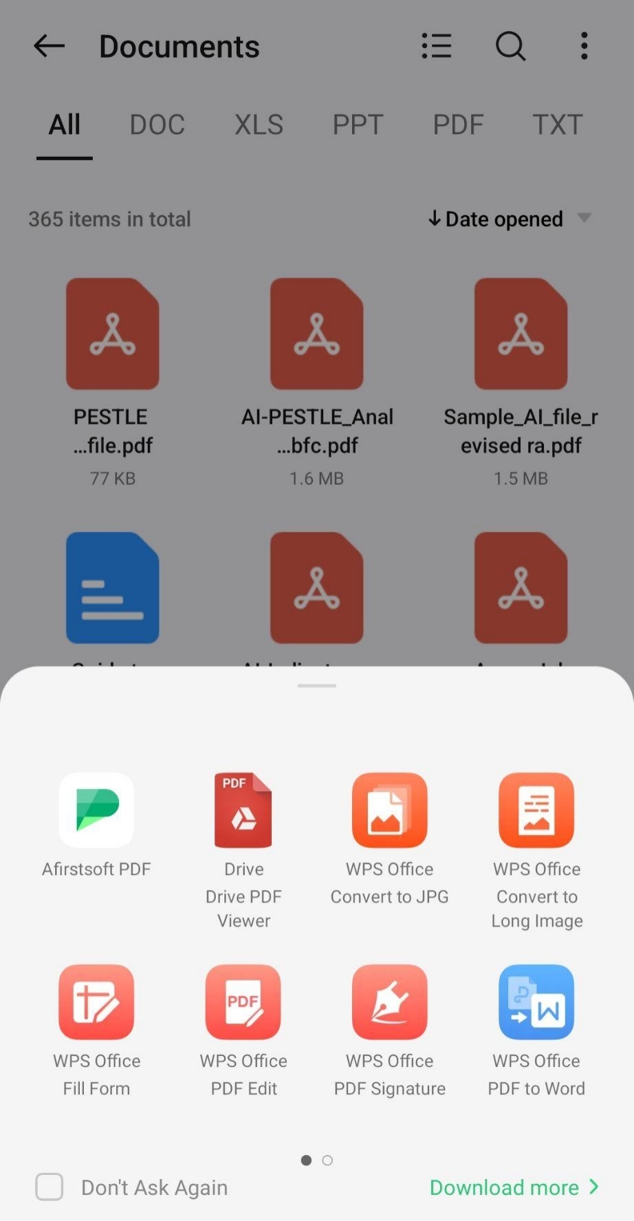 choose the default pdf viewer app