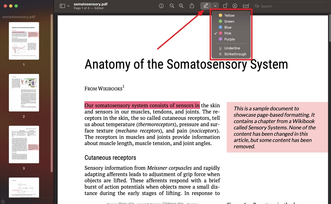 highlight the pdf text