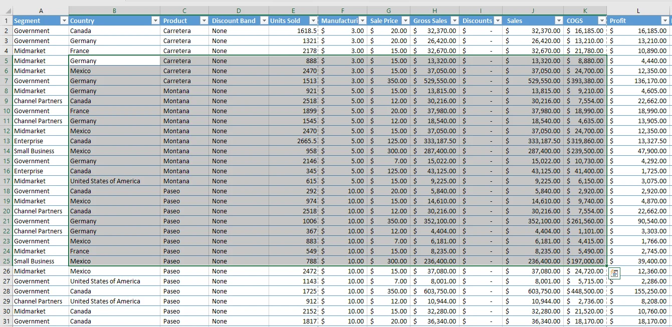 excel document