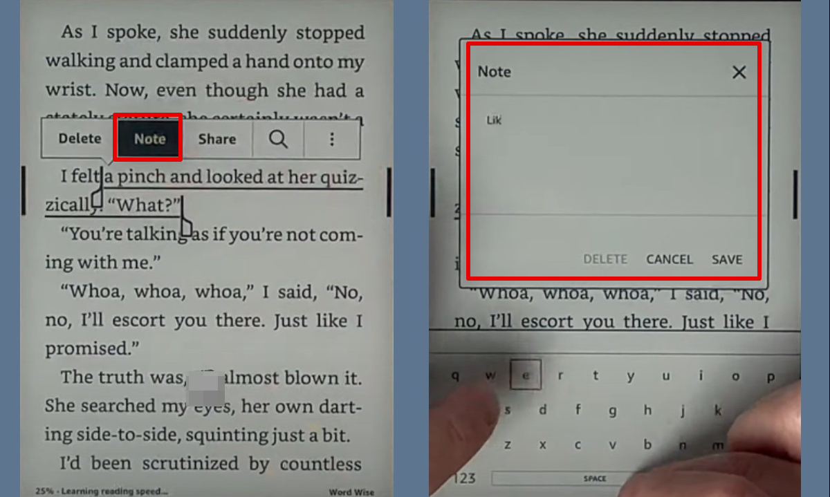 Amazon Kindle EPUB Android annotator