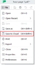 saving the annotated documents to the cloud