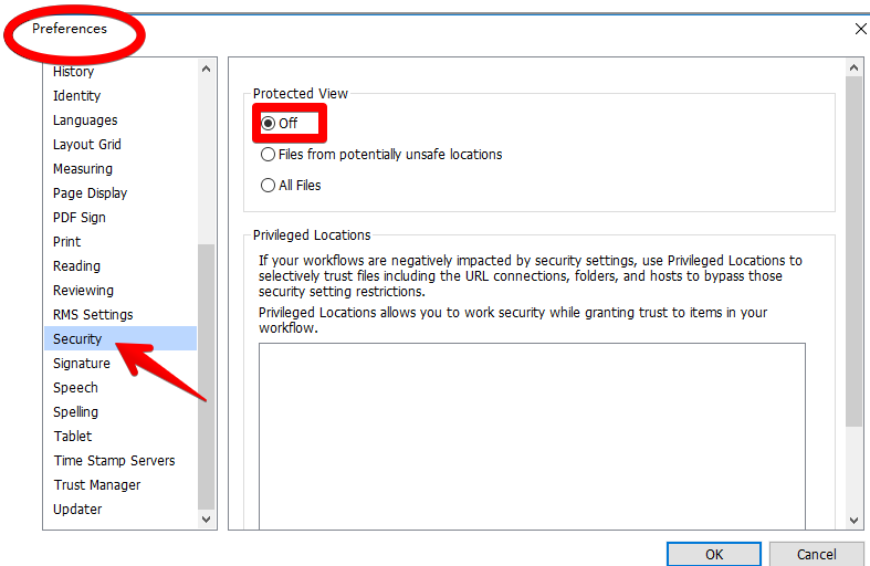 turning off protected view in foxit pdf editor