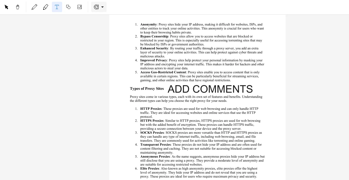 Print PDF with comments