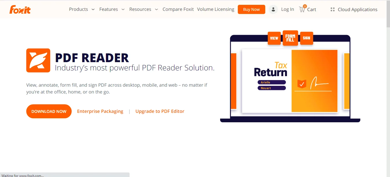 Foxit PDF Reader Home Page