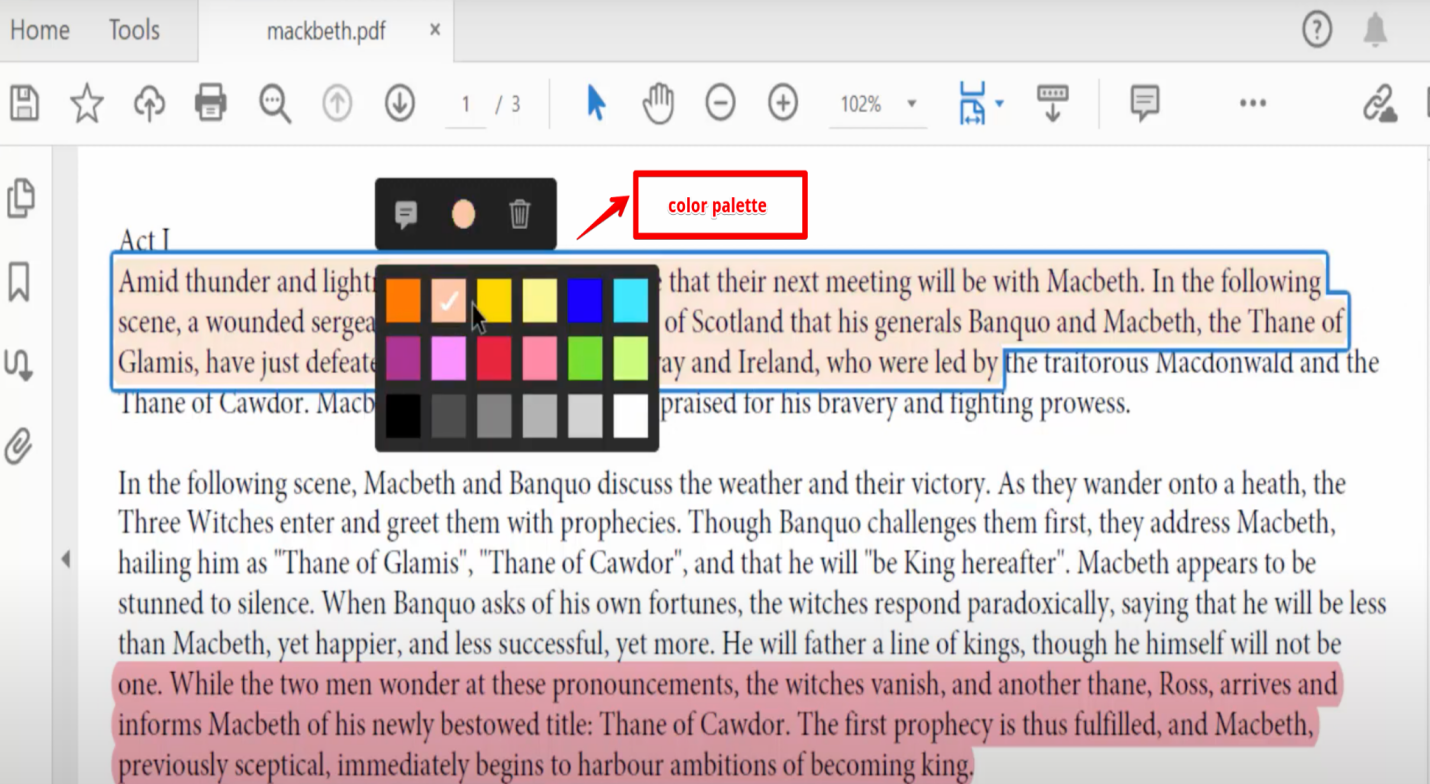 change highlight color in pdf with adobe acrobat