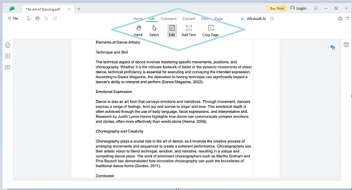 editing document features 