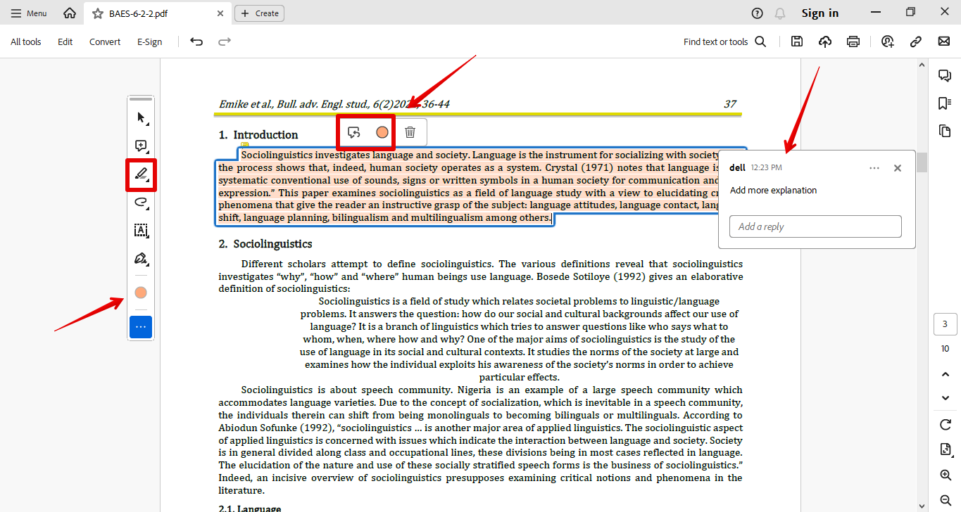 highlighting pdf in acrobat reader