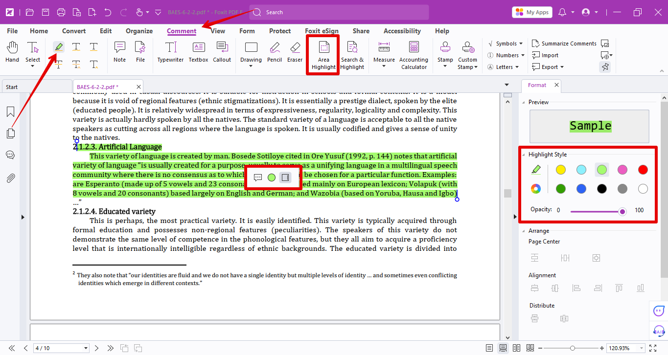 highlighting pdf in foxit pdf editor