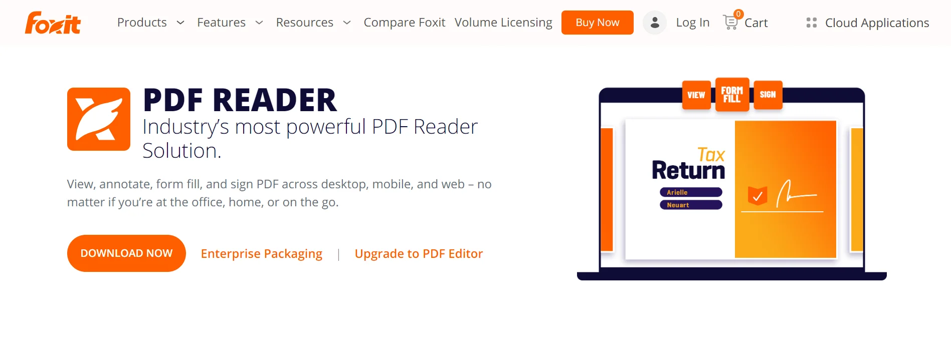 Foxit PDF Reader Home Page