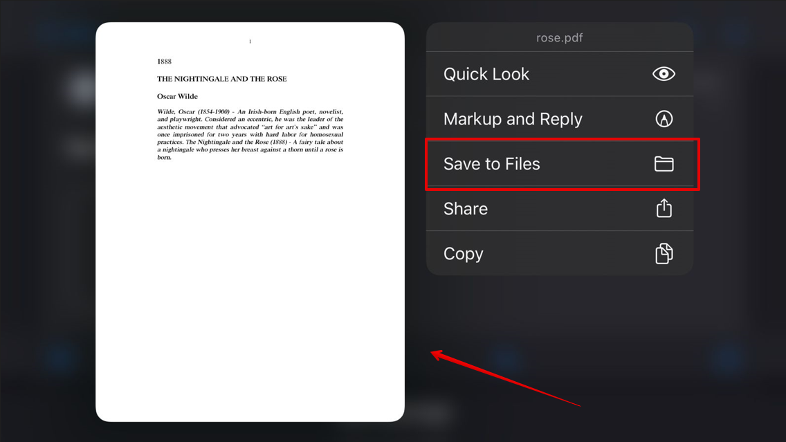 saving PDF email attachment on iPad