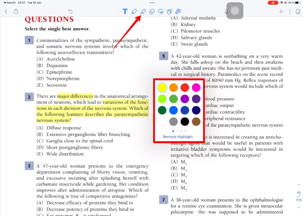 highlighting pdf file in notability