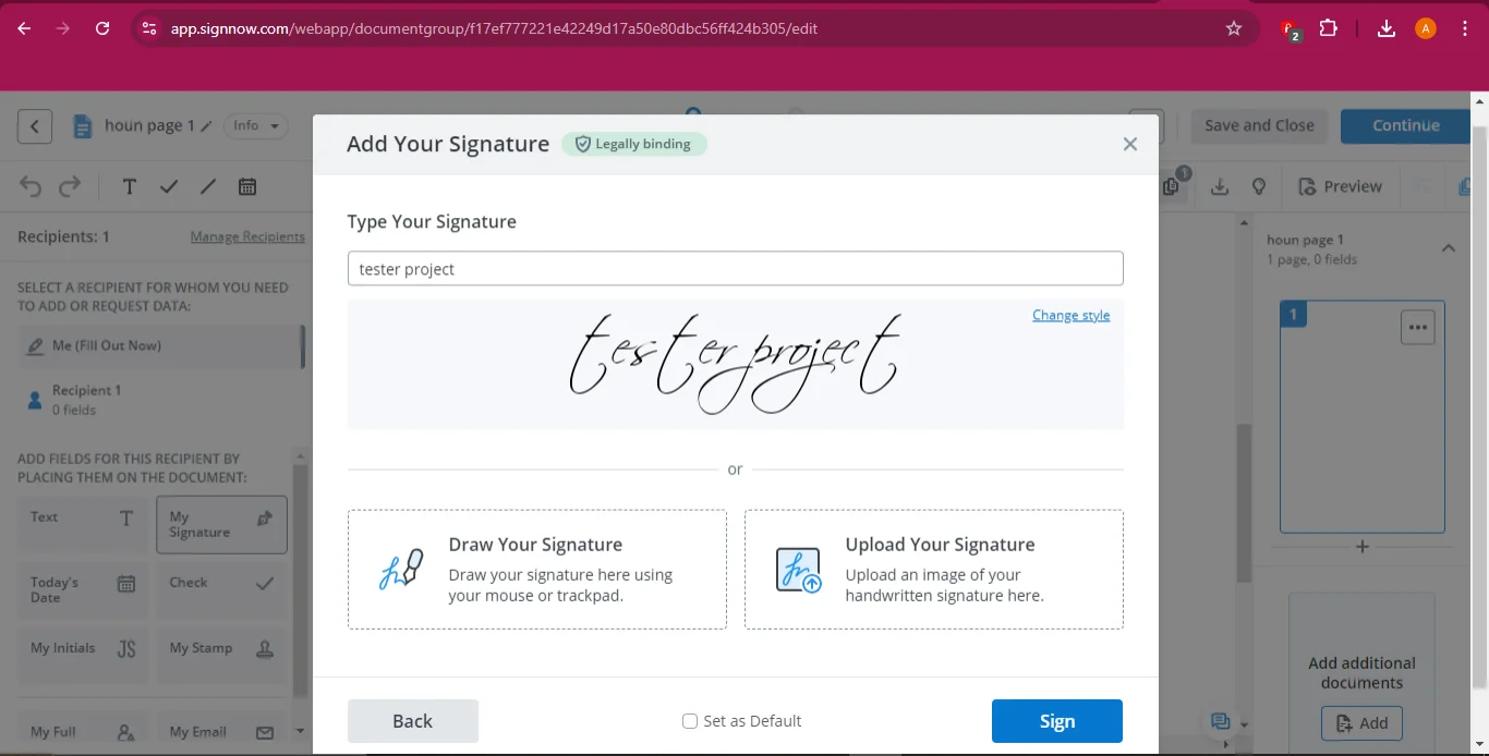 options for creating your own signature