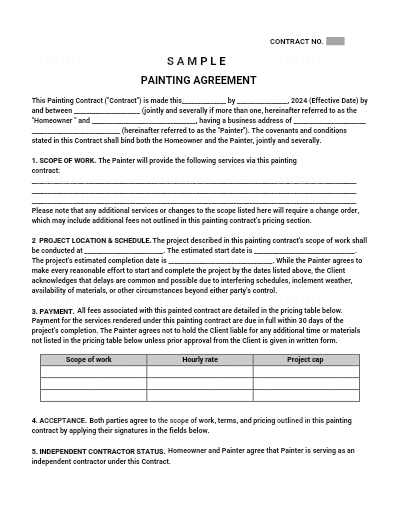 Painting Agreement Template