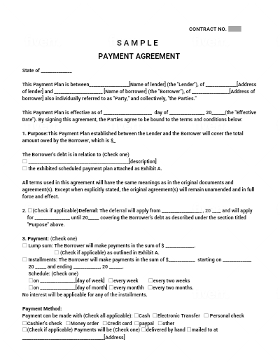 Payment Agreement Template