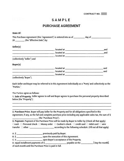 Purchase Agreement Template