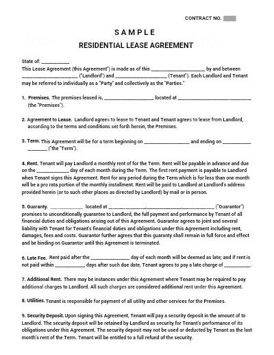 Residential Lease Agreement Template