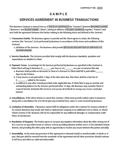 Services Agreement Template