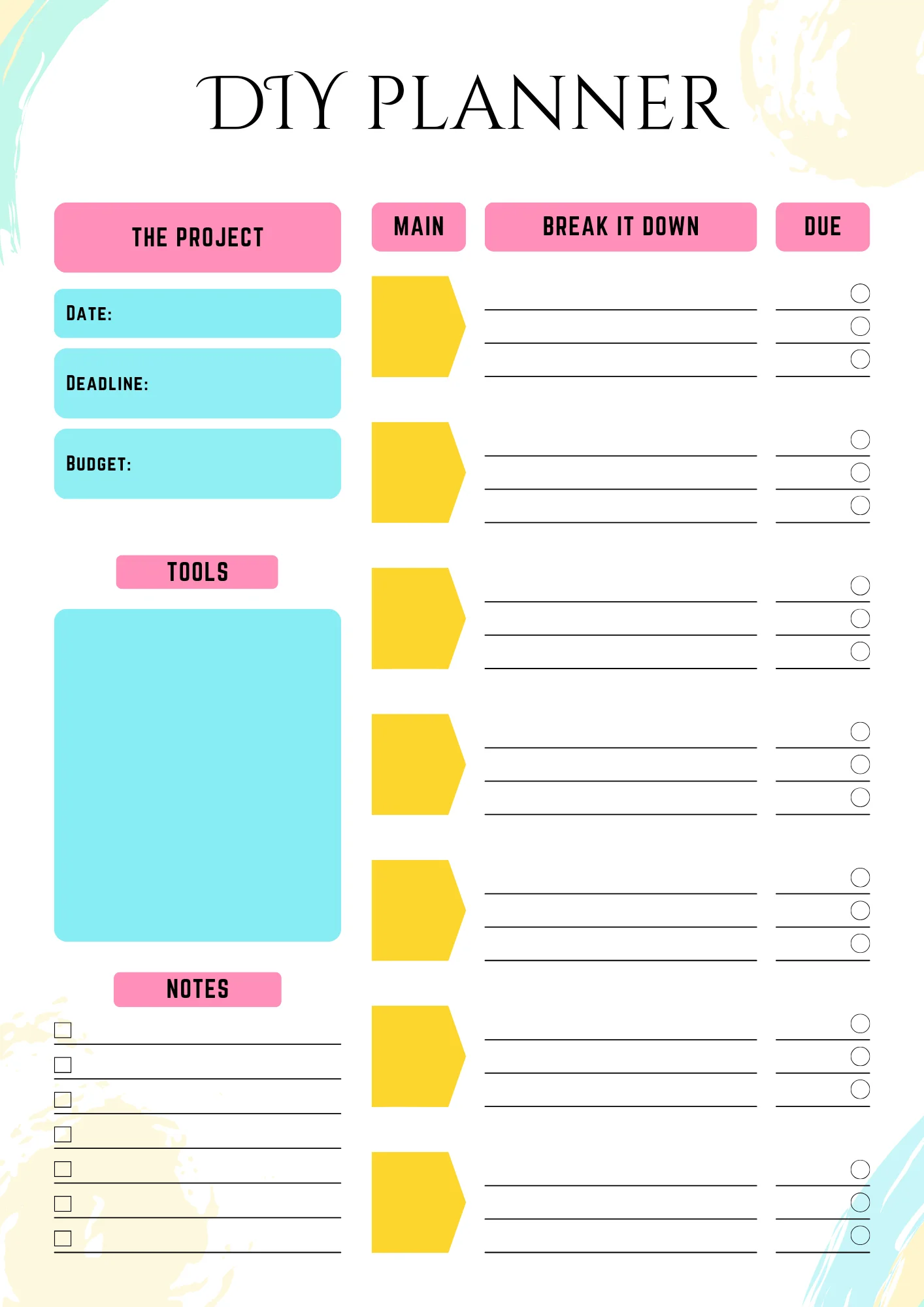 diy planner template