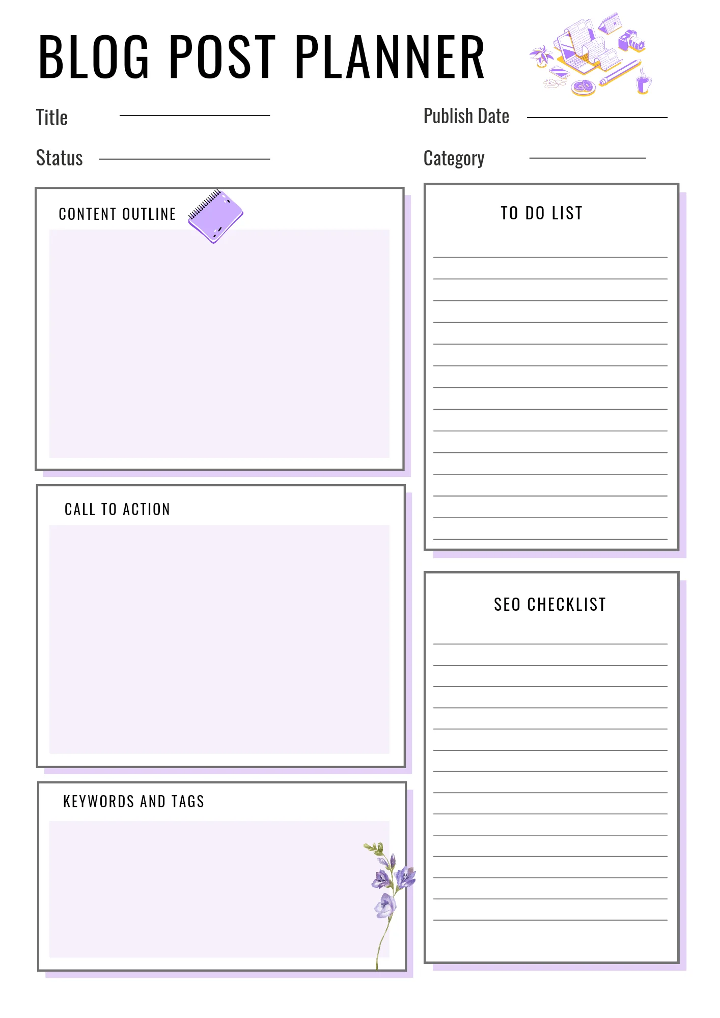 blog planner template