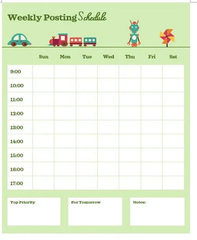 social media planner template