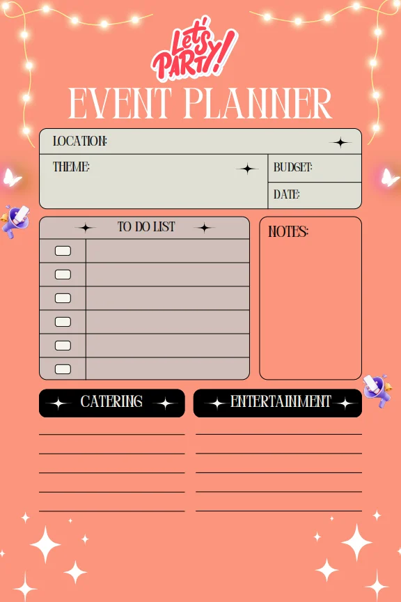 party planner template