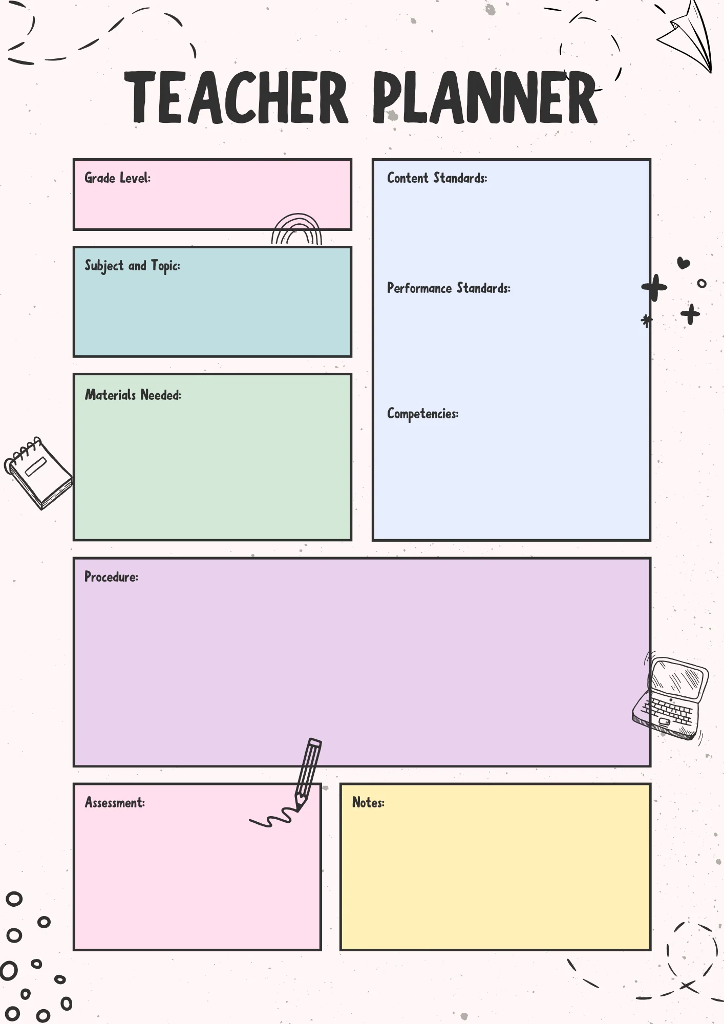 teacher planner template