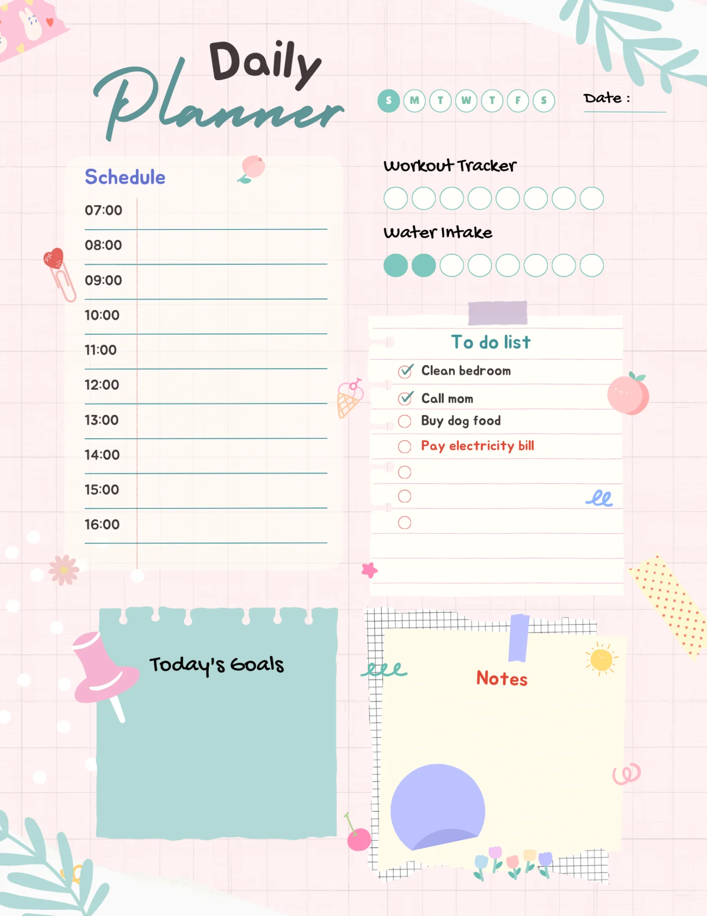 daily planner template