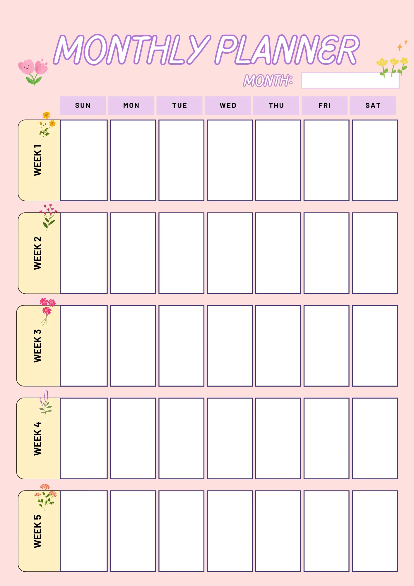 monthly planner template