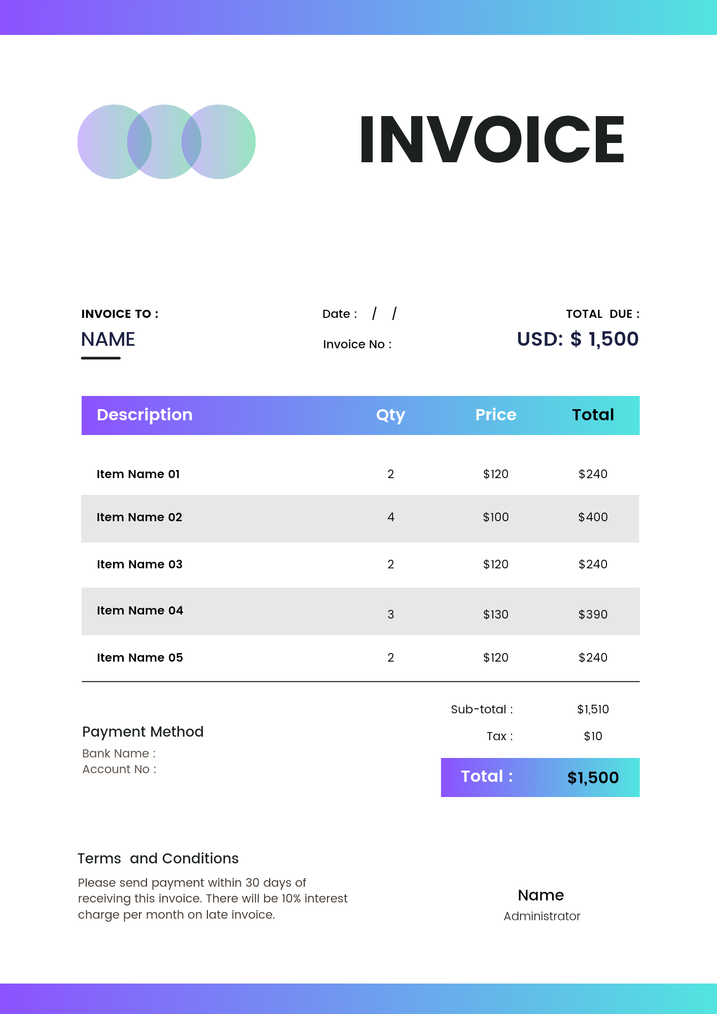 Invoice Planner 3