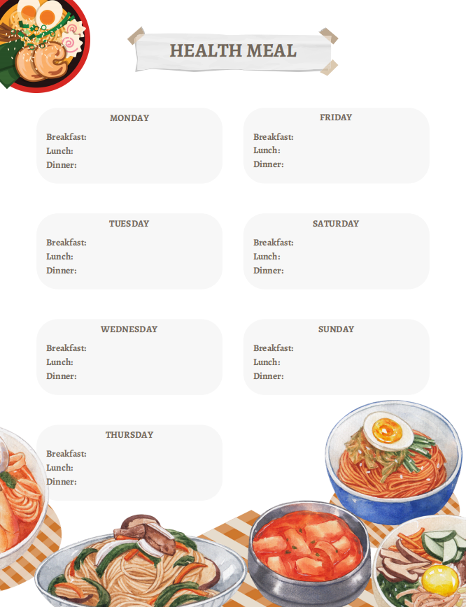 Daily Meal Planner Template