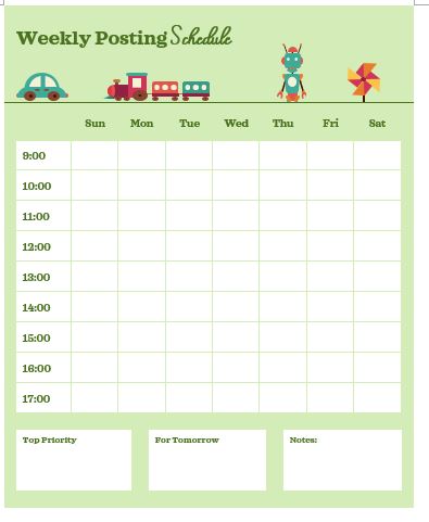 Weekly Posting Schedule