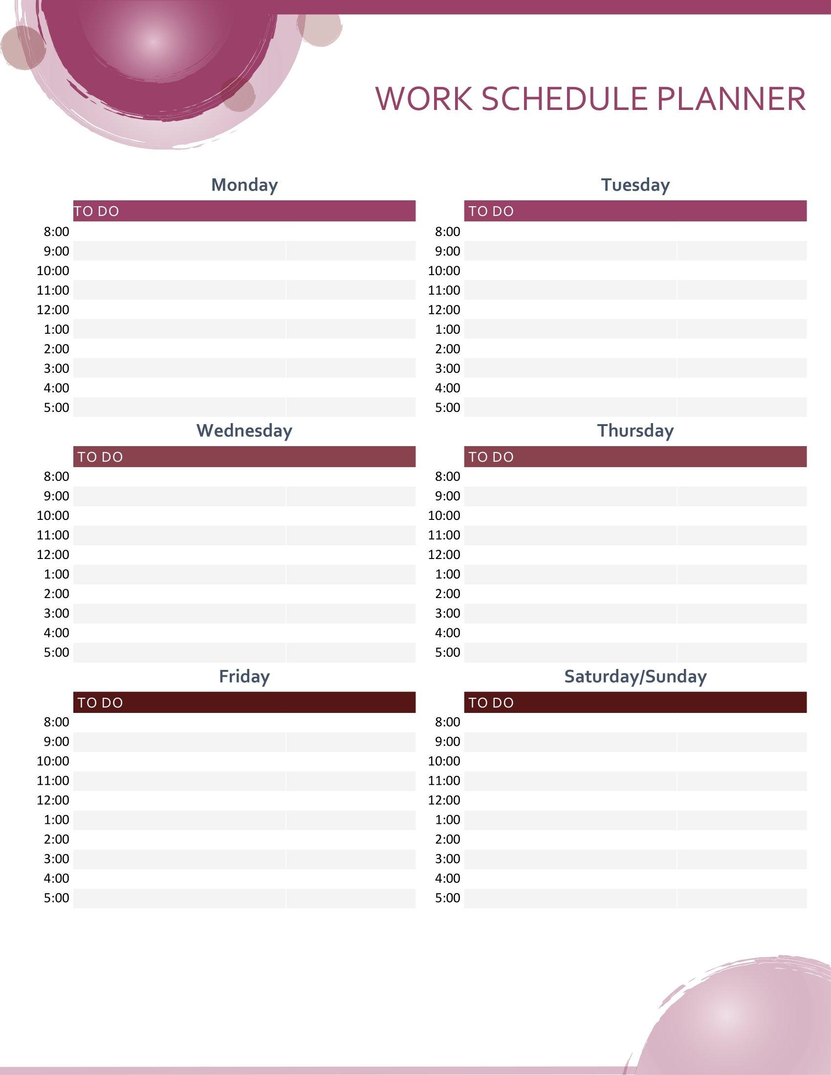 Weekly Schedule Planner Template