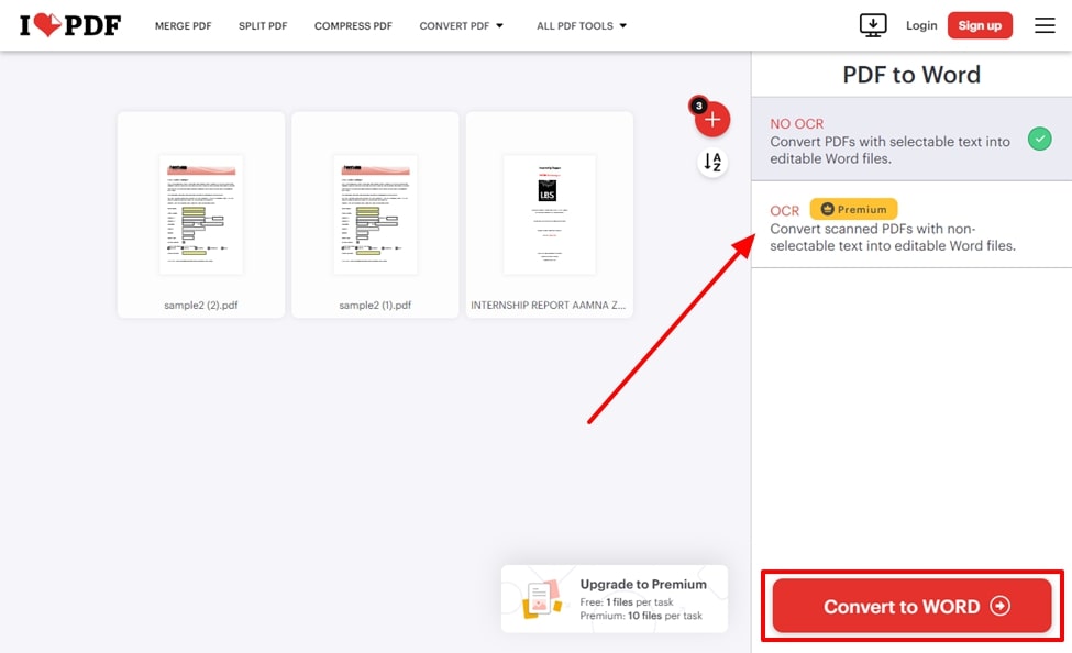 add pdf files and convert ilovepdf