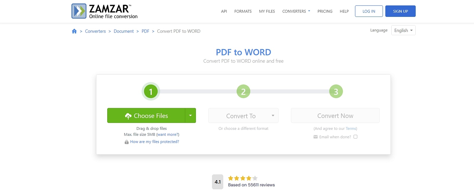 zamzar pdf to word converter