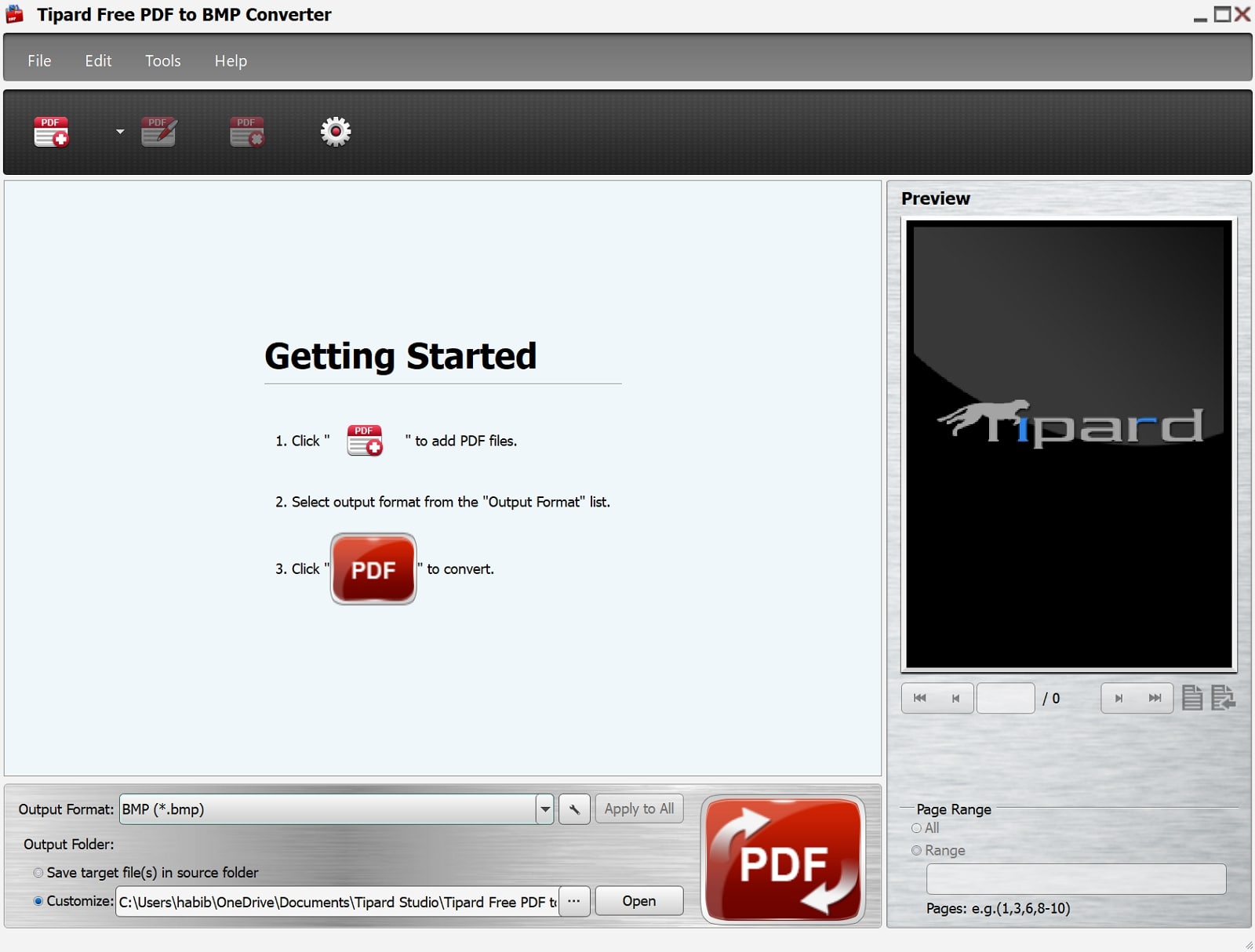 tipard pdf to bmp converter