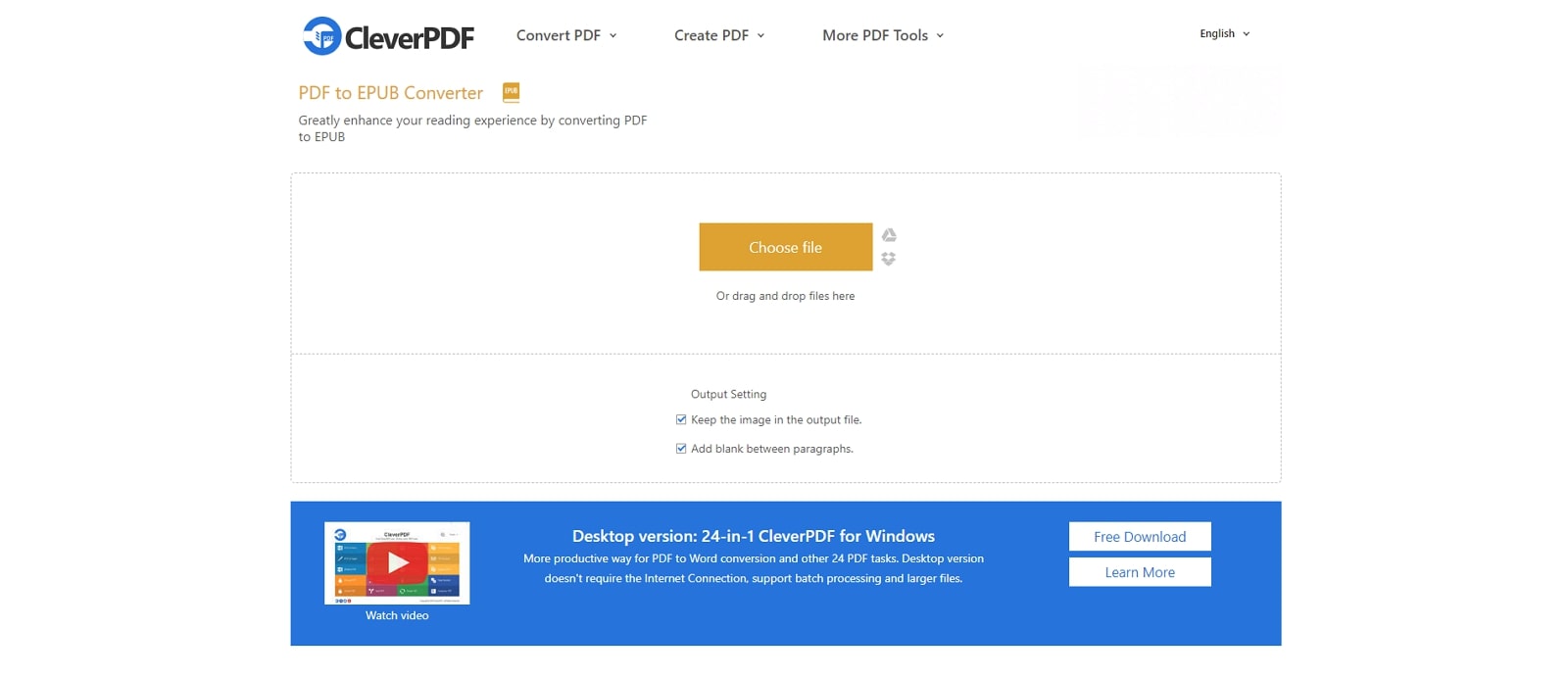 cleverpdf pdf to epub converter