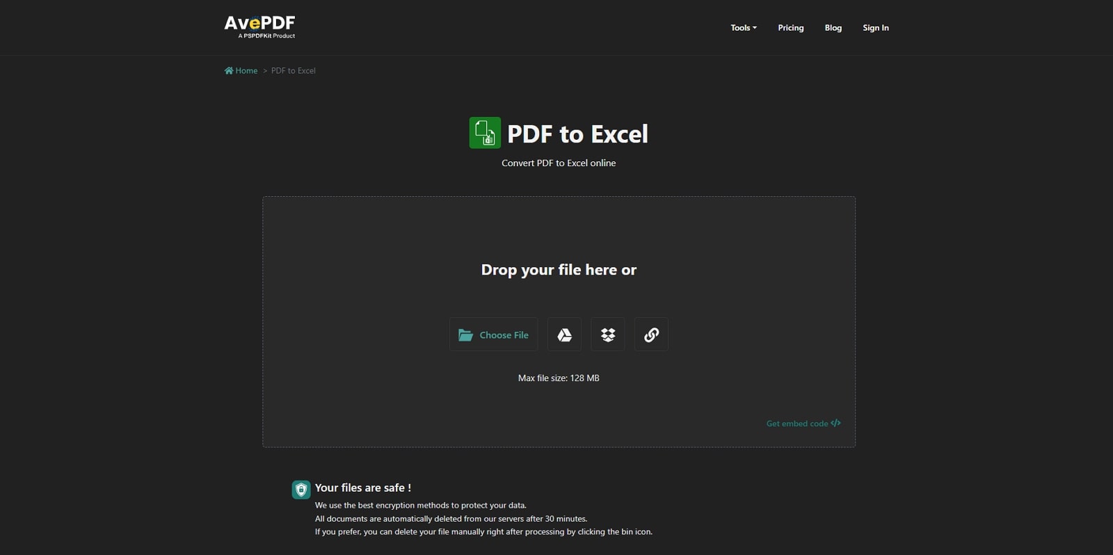 avepdf pdf to excel converter