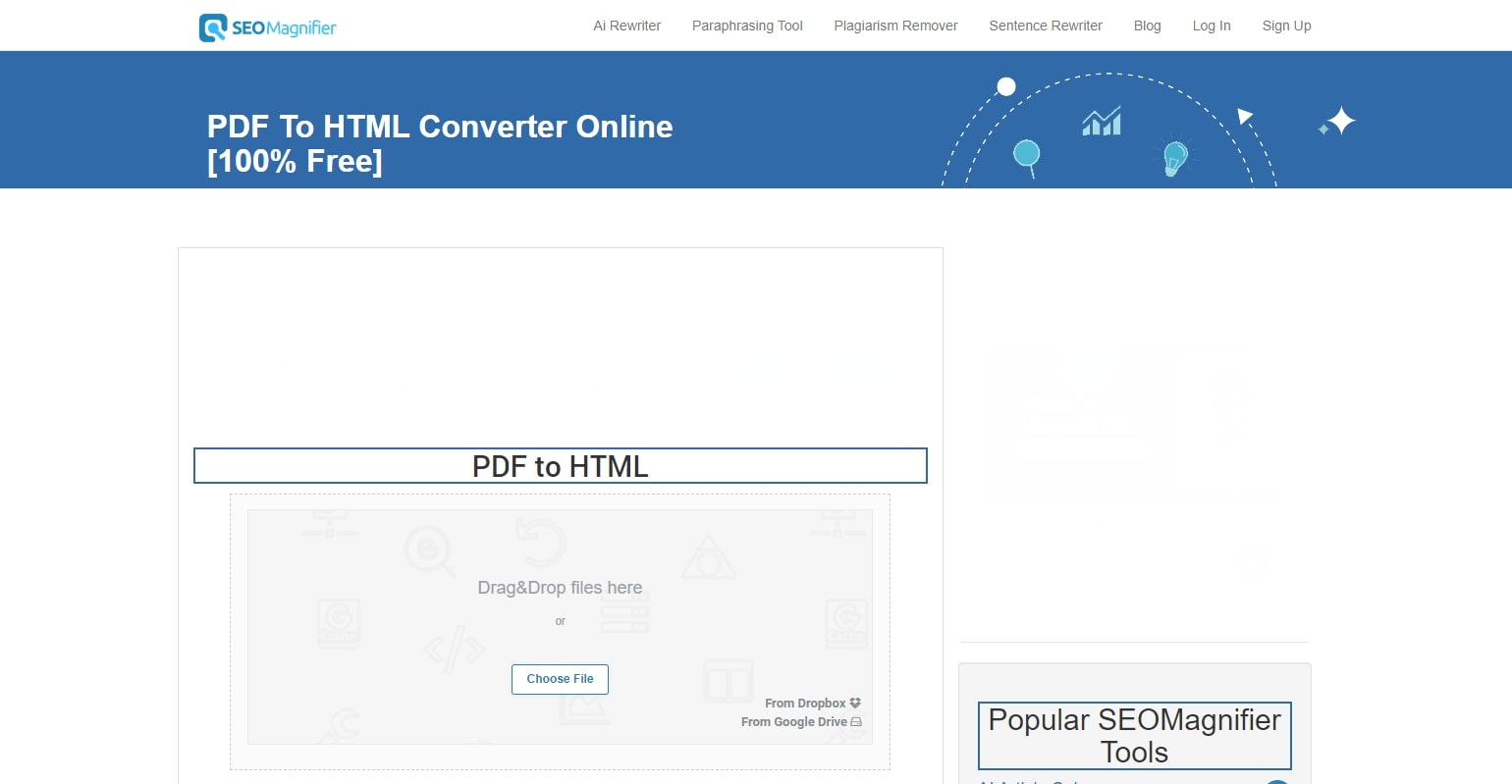 seo magnifier pdf to html converter