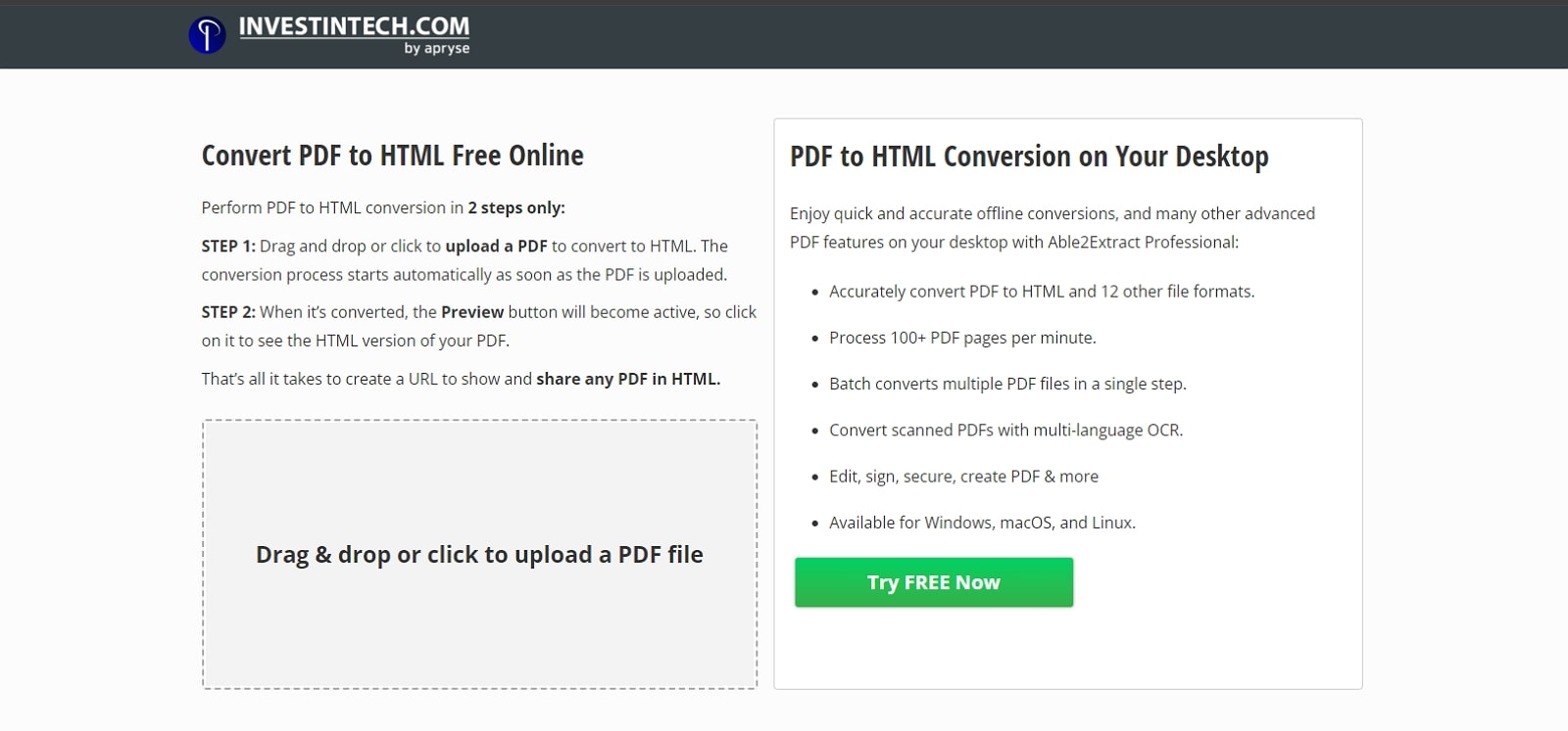 able2extract pdf to html converter