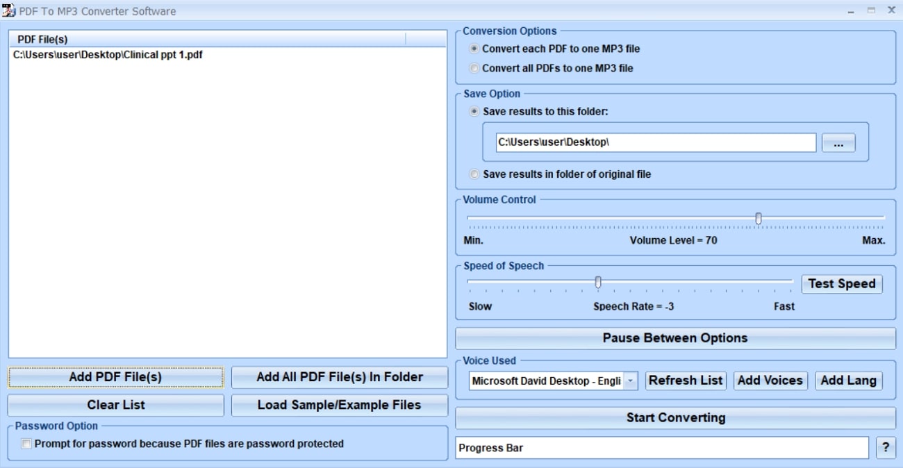 pdf to mp3 converter software tool