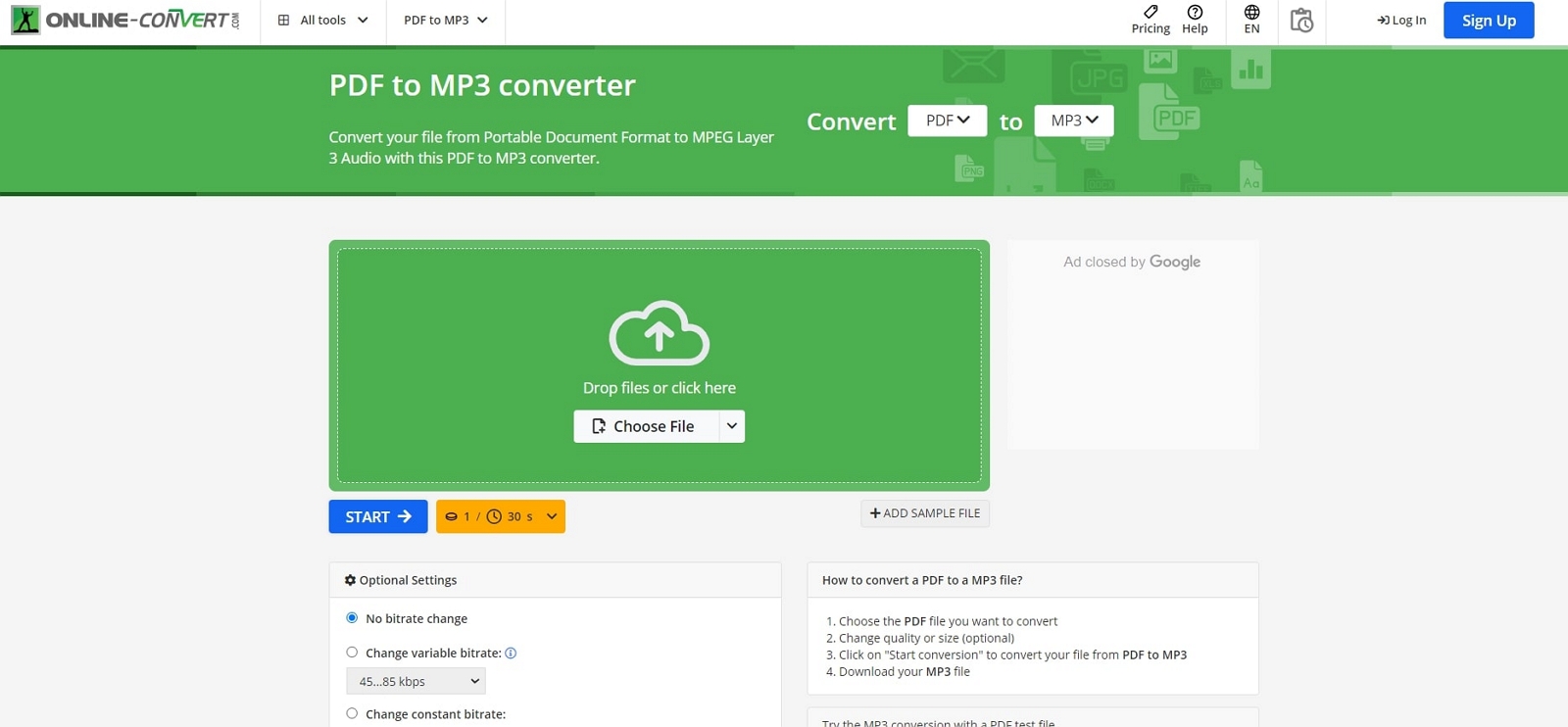 onlineconvert pdf to mp3 converter