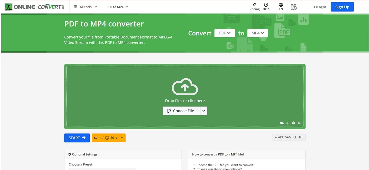 online convert pdf to mp4 converter