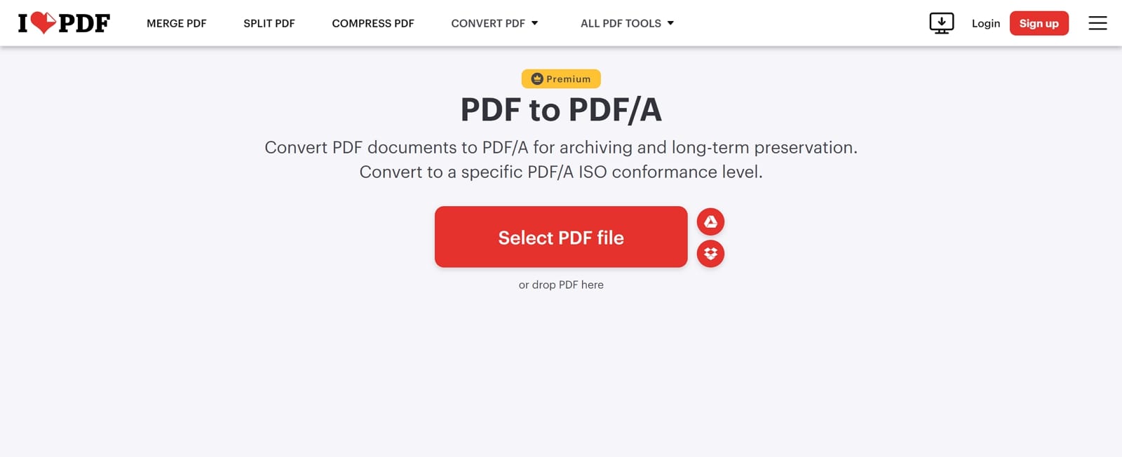 ilovepdf pdf to pdfa converter