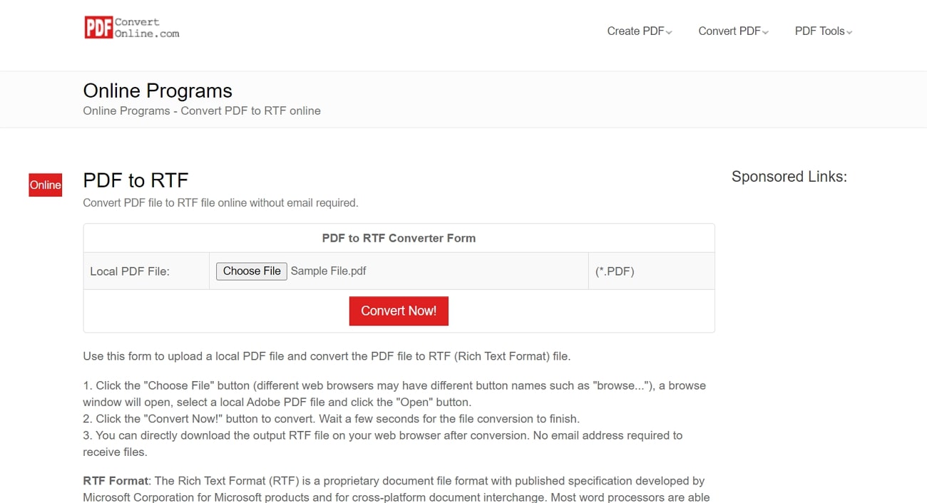 pdfconvertonline pdf to rtf converter