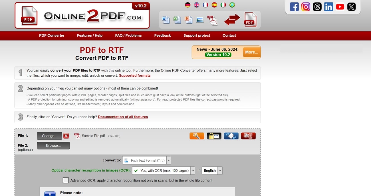 online2pdf pdf to rtf converter