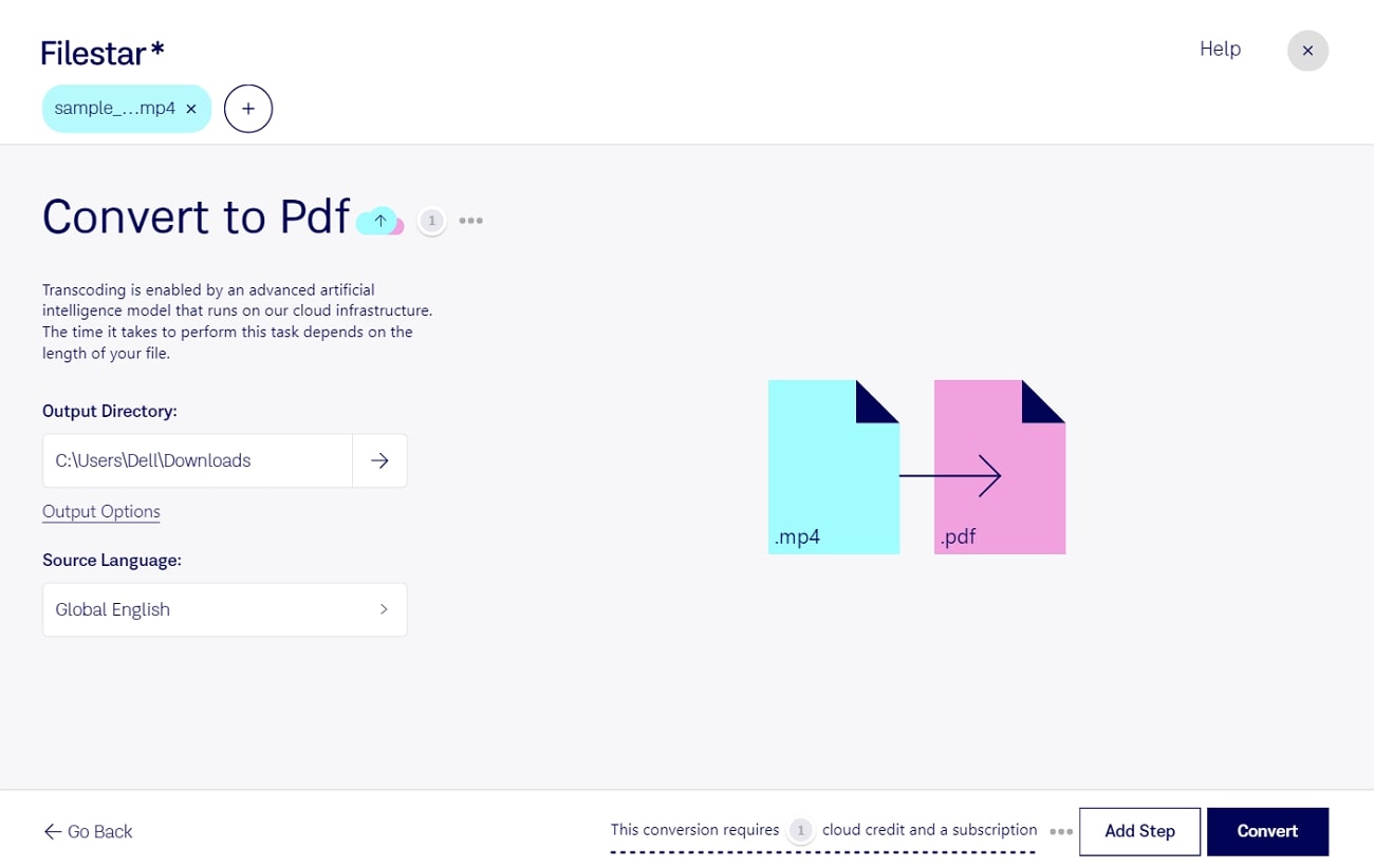 filestar mp4 to pdf conversion