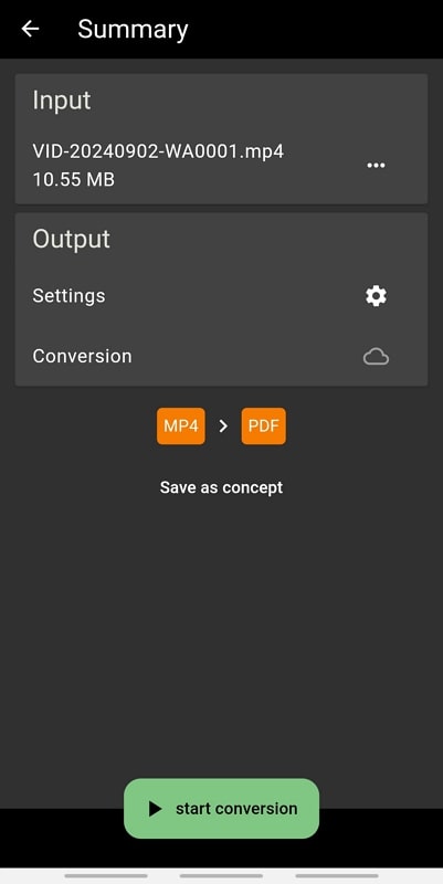 file converter app mp4 to pdf conversion