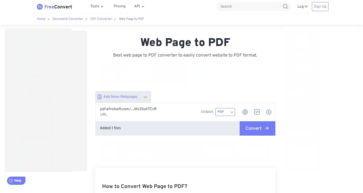 freeconvert webpage to pdf converter