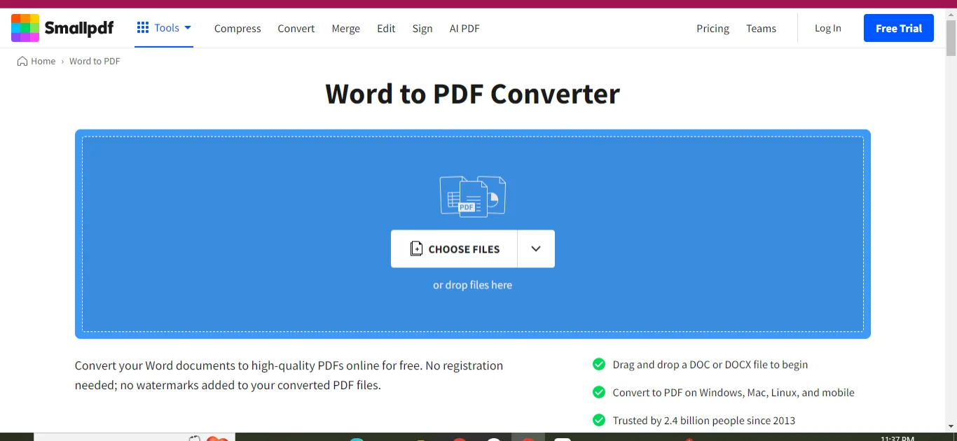 small pdf’s word to pdf converter tool